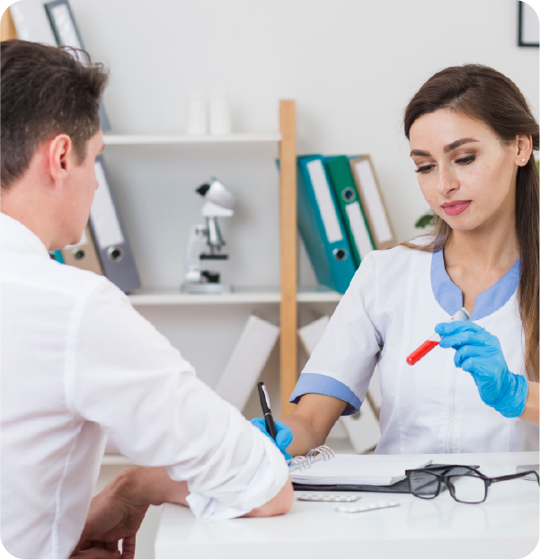Doctor on call in Dubai providing personalized home care services, including blood tests, STD tests, and health checkups.